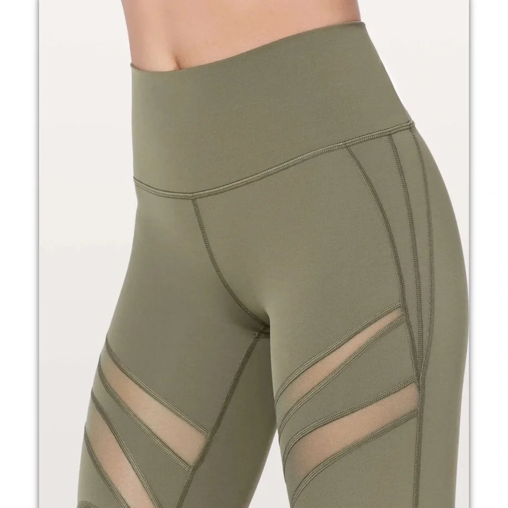 LULULEMON Sage Wunder Under Hi-Rise Tight Mesh Activewear Tights Size US 6 AU 10 - Picture 4 of 13